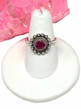 Ruby Ring Size 7.5 Solid 925 Sterling Silver